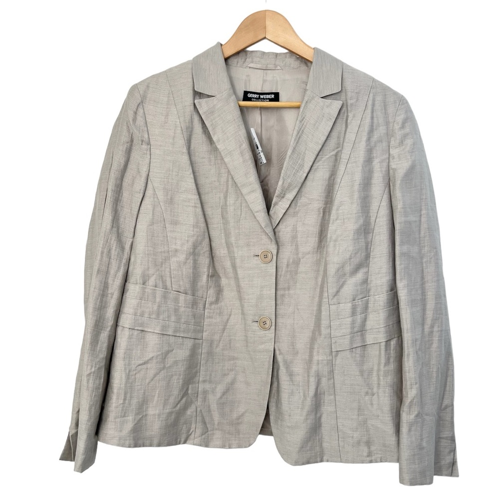 NEW Gerry Weber Linen Two Button Blazer Jacket, Size 14 NWT